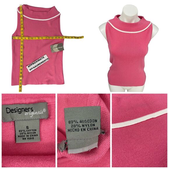 Designers Originals Top Womens Small Pink Sweater Swank Shell Work Officecore - Picture 3 of 15